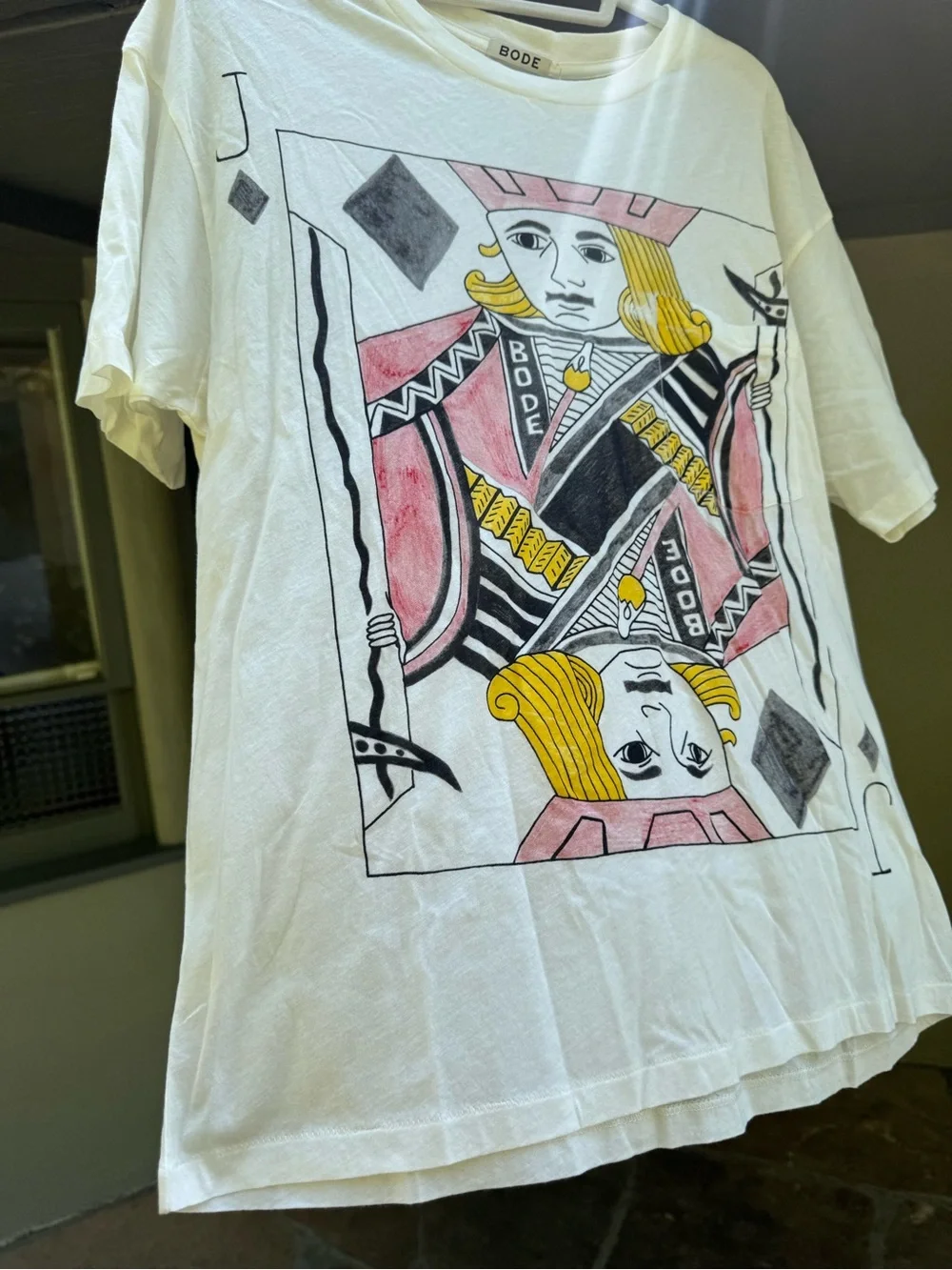 Bode Men’s White Short Sleeve Playing Card Graphic Tee - New with tags - S - Picture 4 of 6